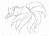 Fox Nine Coloring Kitsune Drawing Pages Tailed Naruto Sketch Tattoo Anime Drawings Cute Tail Tails Sketches Animal Draw Japanese Getdrawings sketch template