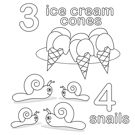 preschool numbers  counting coloring pages kiboomu coloring