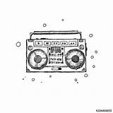 Boombox Drawing School Old Record Player Paintingvalley sketch template