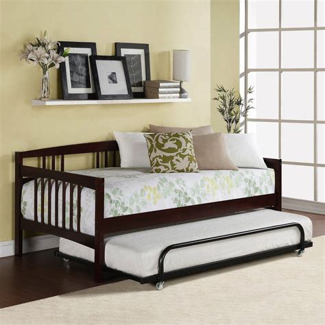 twin day bed sofa bed combo guest room furniture trundle roll  wood