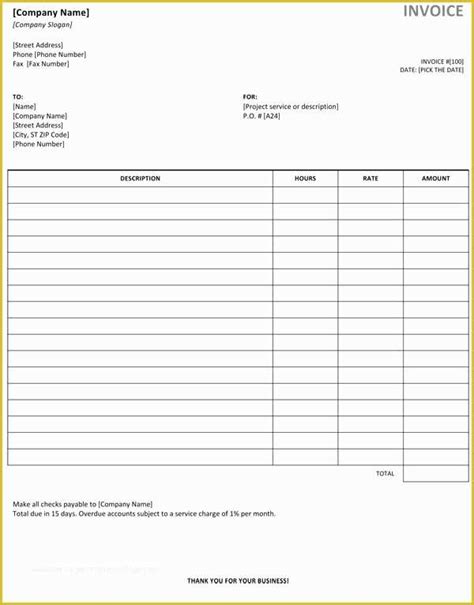 printable auto repair invoice template  sample invoice template