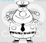 Chubby Waving Friendly Police Woman Outlined Coloring Clipart Cartoon Vector Cory Thoman sketch template