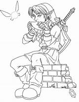 Zelda Coloring Pages Legend Link Printable Wonder sketch template