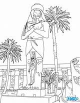 Coloring Karnak Egipto Estatua Egypt Monuments Piramides Línea Sphinx sketch template