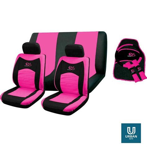 universal seat cover set pink urban auto
