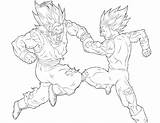 Goku Frieza Vegeta Getcolorings sketch template
