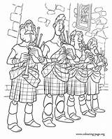 Gaita Playing Scots Coloring Brave sketch template