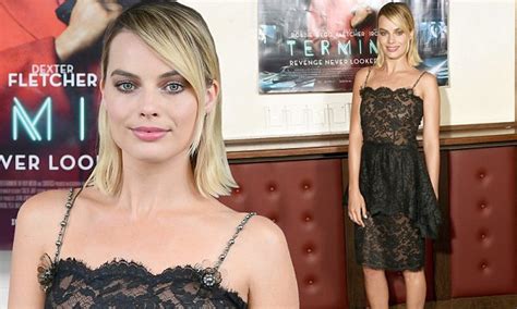 Margot Robbie Commands Attention In Sophisticated Sheer Lace Dress