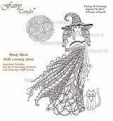 Coloring Witch Zentangle Uploaded User Fairy Adult Pages sketch template