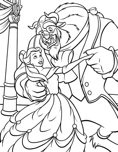 beauty   beast coloring pages  beauty   beast