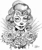 Coloring Pages Printable Drawings Chicano Tattoo Book Skull Dead sketch template