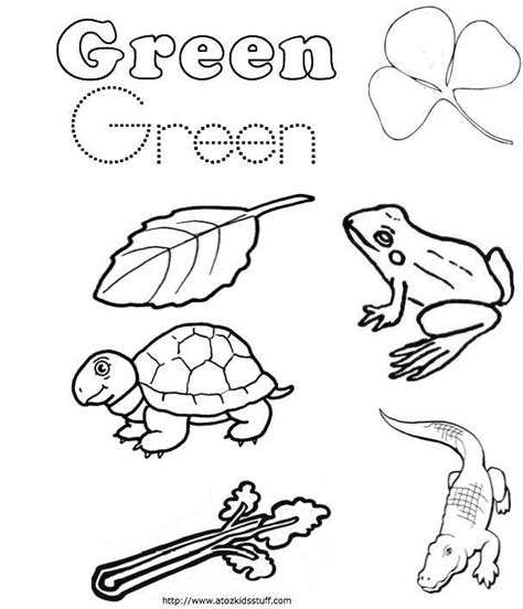 images  color green worksheets  preschool color green