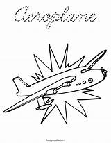 Coloring Aeroplane Cursive Built California Usa sketch template