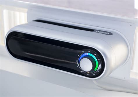 noria modern window air conditioner features slim  compact design tuvie