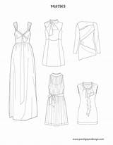 Flat Sketches Fashion Dresses Dress Women sketch template