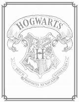 Hogwarts Coloring Potter Harry Pages Crest Popular sketch template