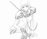 Clare Cute Claymore Coloring Pages sketch template
