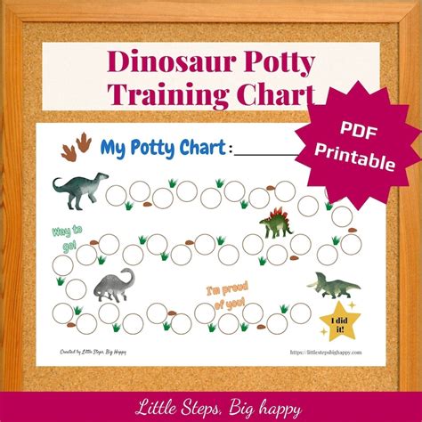 dinosaur potty training chart printable sticker chart  etsy