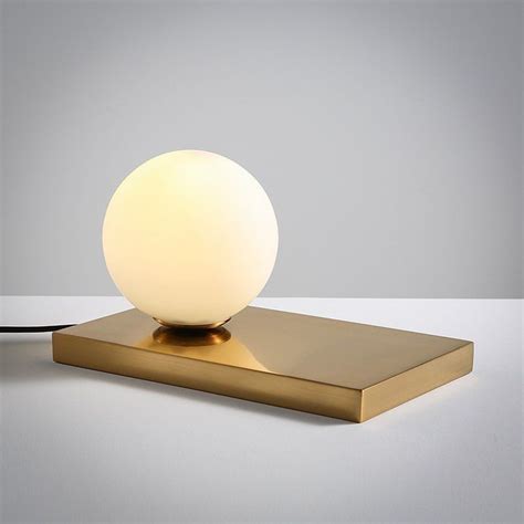 Modern Glass Globe Holder Lampshade Metal Table Lamp Night