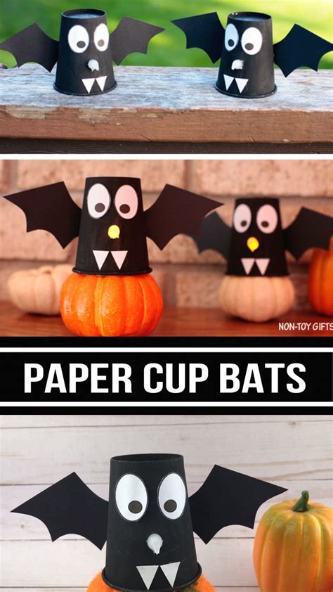 paper cup bats  glowing noses easy  cheap diy halloween