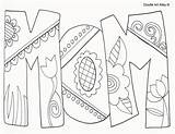Coloring Pages Mom Mothers Doodle Alley Mother Sheets Happy Colouring Choose Board Adult sketch template