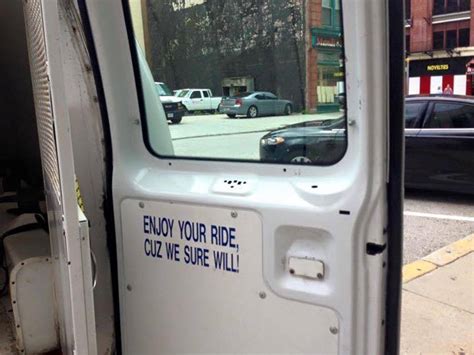 enjoy the ride on the case of the provocative paddy wagon sign baltimore city paper