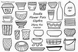 Flower Pots Doodle Clipart Drawn Hand Pot Doodles Coloring Illustration Transparent Background Sketches Eps Ai Vector Choose Board sketch template