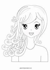 Coloring Girl Pages Hair Curly Spa Manga Printable Girls Pretty Book American Clipart Color Themed Hairstyles Para Julie Colorear Swift sketch template