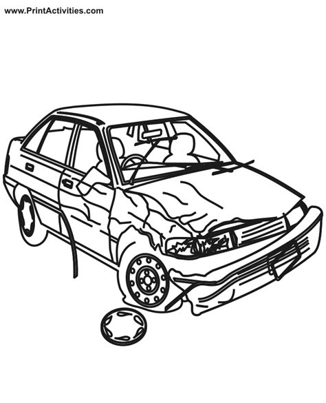 car crash coloring pages  printable coloring pages