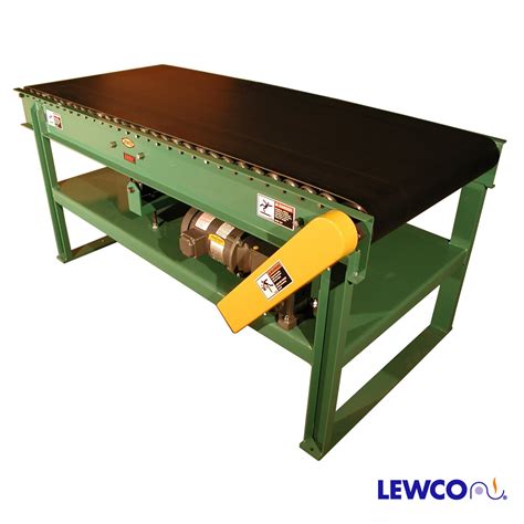 medium duty roller bed belt conveyor  welded frame lewco conveyors