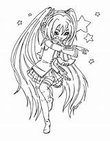 Miku Vocaloid Lineart Coloriage Jadedragonne Pages Sheets sketch template