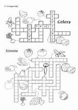 Fruits Crossword Colors Vegetables Colours Worksheet Crosswords Worksheets sketch template