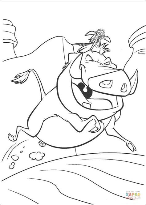 running pumbaa coloring page  printable coloring pages