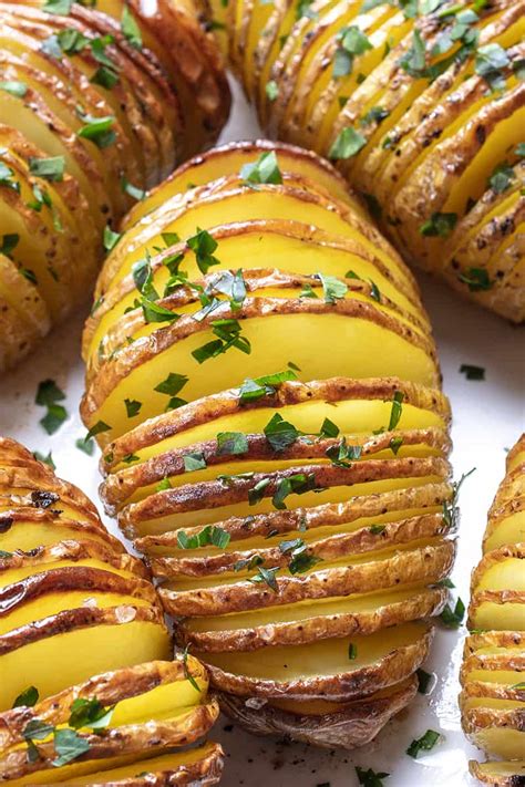 perfect salty crispy roasted hasselback potatoes  kitchen magpie