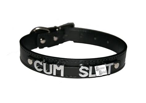 cum sl t chrome slave sissy whore bondage black collar sub smooth