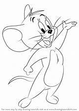 Jerry Mouse Draw Step Tom Drawing Cartoon Drawings Drawingtutorials101 Pages Coloring Easy Para Kids Learn Colouring Tutorials Disney Colorir Cartoons sketch template