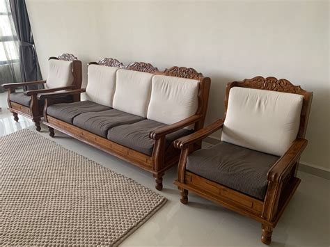 antique wooden sofa set genuine indian teak  seats furniture home living furniture