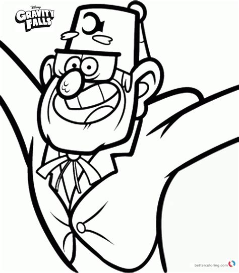 gravity falls coloring pages uncle stan  printable coloring pages