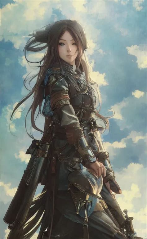 battle infantry girl anime style long stable diffusion
