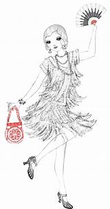 Colouring 1920s Flapper Usborne Coloring Fun Bord Kiezen Ready Complete Sheet Dress Fashion Sheets sketch template