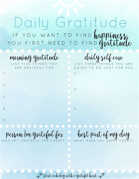 daily gratitude challenge   printable