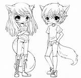 Coloring Anime Animals Cute Pages Getcolorings Color Printable Print sketch template