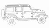 Jeep Wrangler Jeeps Colorear Jipe Dibujos Sketch sketch template