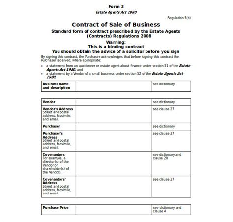 business sale agreement  examples format  examples