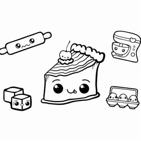 kawaii cake friends coloring pages   coloring pages