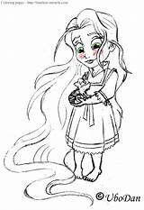 Rapunzel Baby Coloring Princess Disney Pages Cute Drawing Babies Printable Easy Drawings Jasmine Tangled Colouring Princesses Girls Pdf Color Anime sketch template