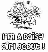 Scout Daisy Promise Scouts Coloring4free Daisies sketch template
