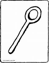 Spoon Spoons Colouring sketch template
