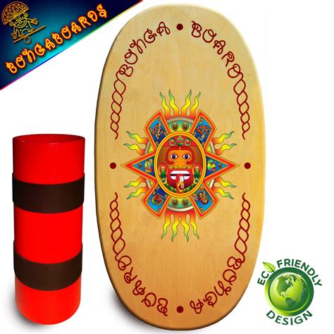 Standard Mayan Sun God Bongaboard Balance Board And Roller