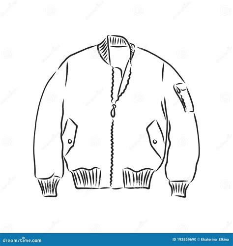 bomber sketch bomber jacket vector sketch illustration stock